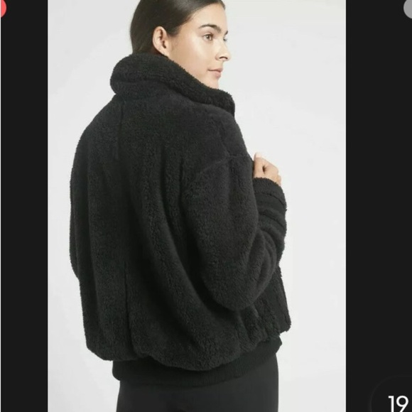 ATHLETA BLACK willow fleece ZIP UP SHERPA BLACK SZ. MED - Picture 5 of 5